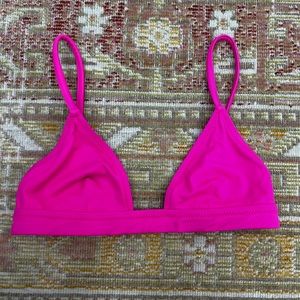 Solid & Striped The Morgan Bikini Top in Neon Pink
